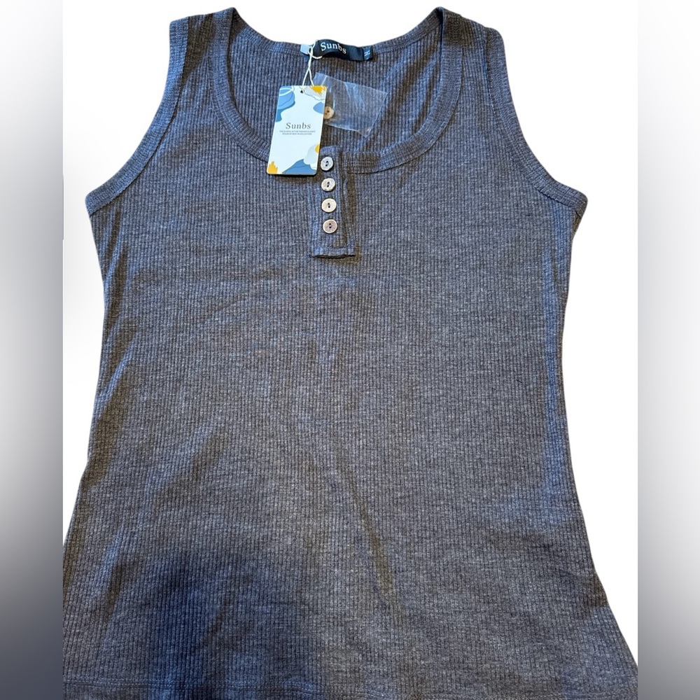 NWT SUNBS Women Tank Tops Ribbed Summer Sexy Sleeveless. - Picture 2 of 7